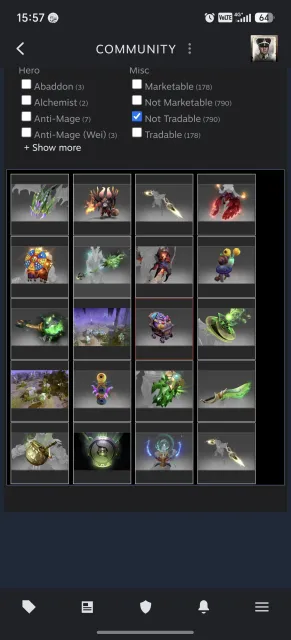 Osobiste konto z rzadkimi przedmiotami, Sprzedaż, 3460 MMR, 9800 uczciwości, 6000 grzeczności, 3500 meczów, 4162 godziny