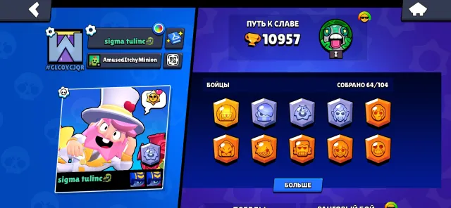I'm throwing brawl stars, trophies 11000, brawlers 64