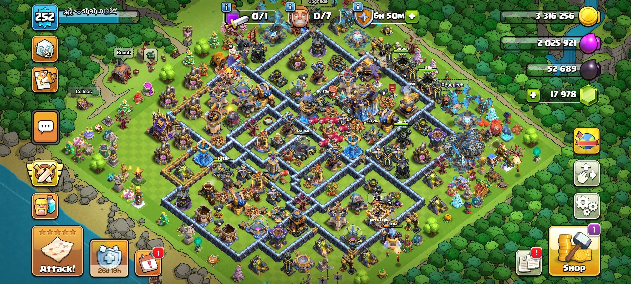 Townhall 18🔥17980 Gem💎Queen 107🎃King 100👑27 Titan🎇, 18 TH Main Village, 10 TH Builder