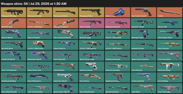 56 Skins |Phaseguard Vandal| Neo Frontier Sheriff | Reaver Vandal | FULL ACCESS, Sale, Platinum 1, Agents: 24, Skins: 56