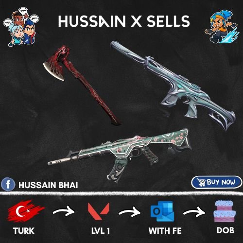 🎯 Oni Vandal + Sovereign Phantom + Storm Maw Axe | Fresh Turkish Account | Email Changeable, Sale, Ranked locked, Agents: 5, Skins: 3