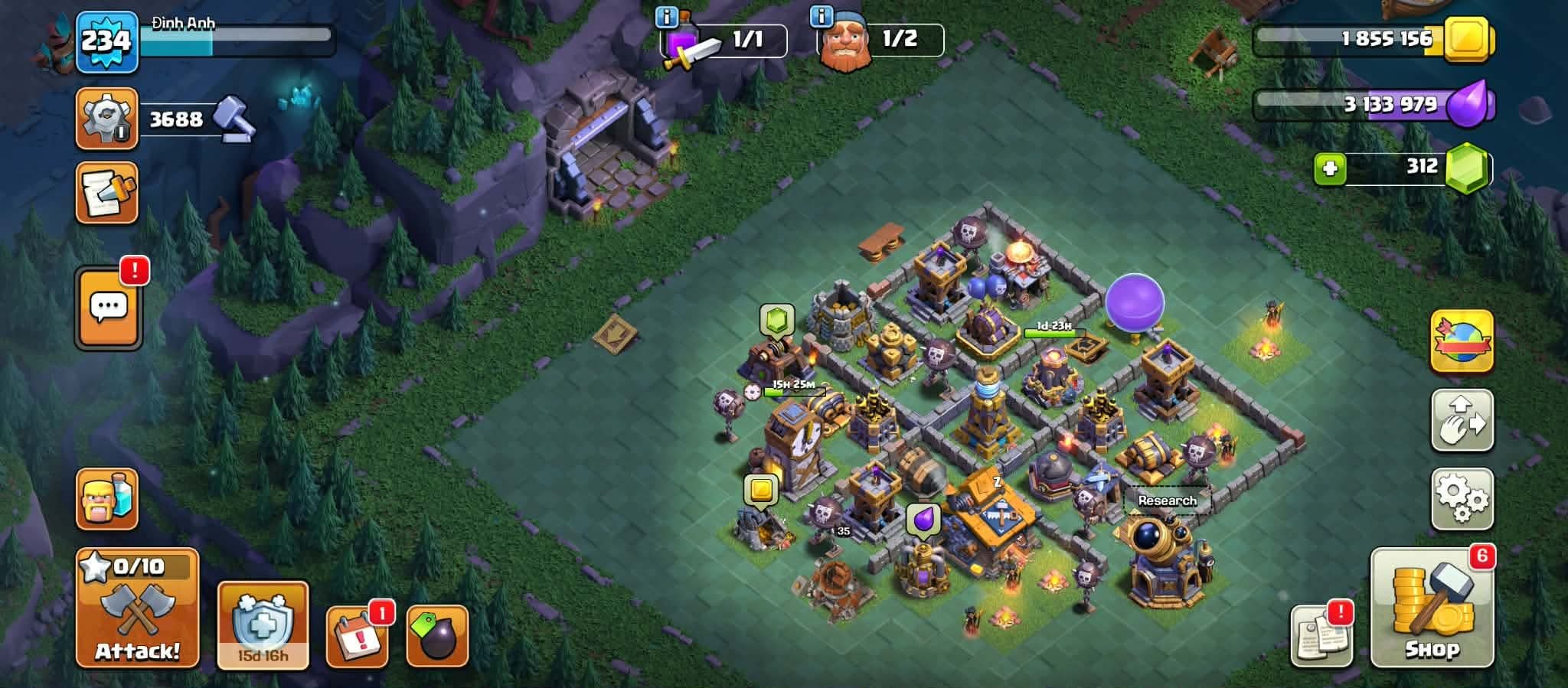TH18🌈5 HERO MAX 🌈GOOD BASE ✅GOOD EQUIPMENT 🌈PROTECTION ON CHANGE MAIL 🌈, 18 TH Main Village, 10 TH Builder