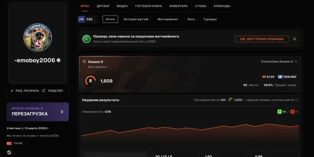 🌈98 MATCHES🔥1609 ELO🟪PRIME + 3 MEDALS🟢VERIFICATION🟨47 LVL STEAM🟨🍎💎🔥DESIGN ✅🔥, Sale, Inventory empty, Has PRIME, FACEIT, 1609 ELO, Registered: Yes