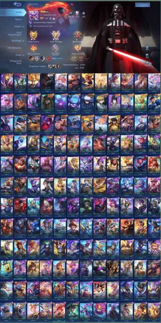 FOR SALE: MLBB WORLD COLLECTOR ACCOUNT – RARE & PREMIUM SKINS!, Продажа, Ранг: Мифический Бессмертный, Уровень: 120, Процент побед: 52%, Герои: 130, Облики: 630