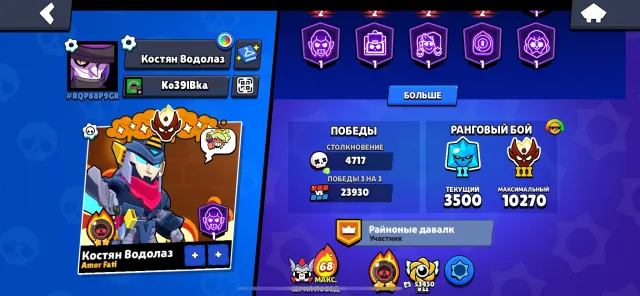 top account for a good price, 104000 trophies, 106 brawlers, 83 primes