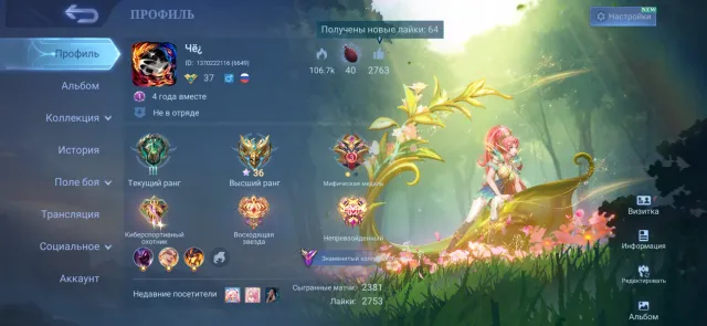 Imba account for its price, Sale, Rank: Epic, Level: 37, Win rate: 51%, Heroes: 64, Skins: 167