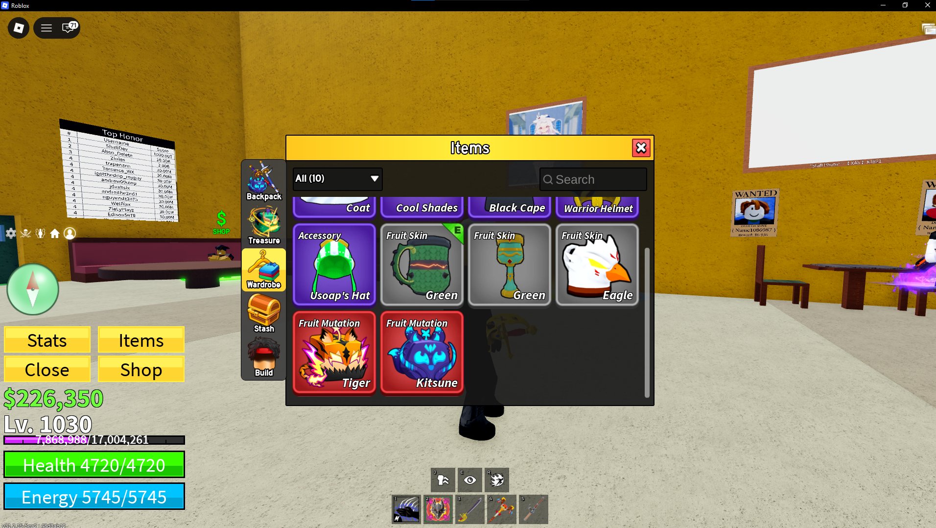 ❤️ AUTO DELIVERY ❤️ Blox Fruits | LVL 1030 | 33 FRUITS (Venom/Gas/T-Rex/Yeti) | 7.8M FRAGMENTS |, Sale, Voice chat: No