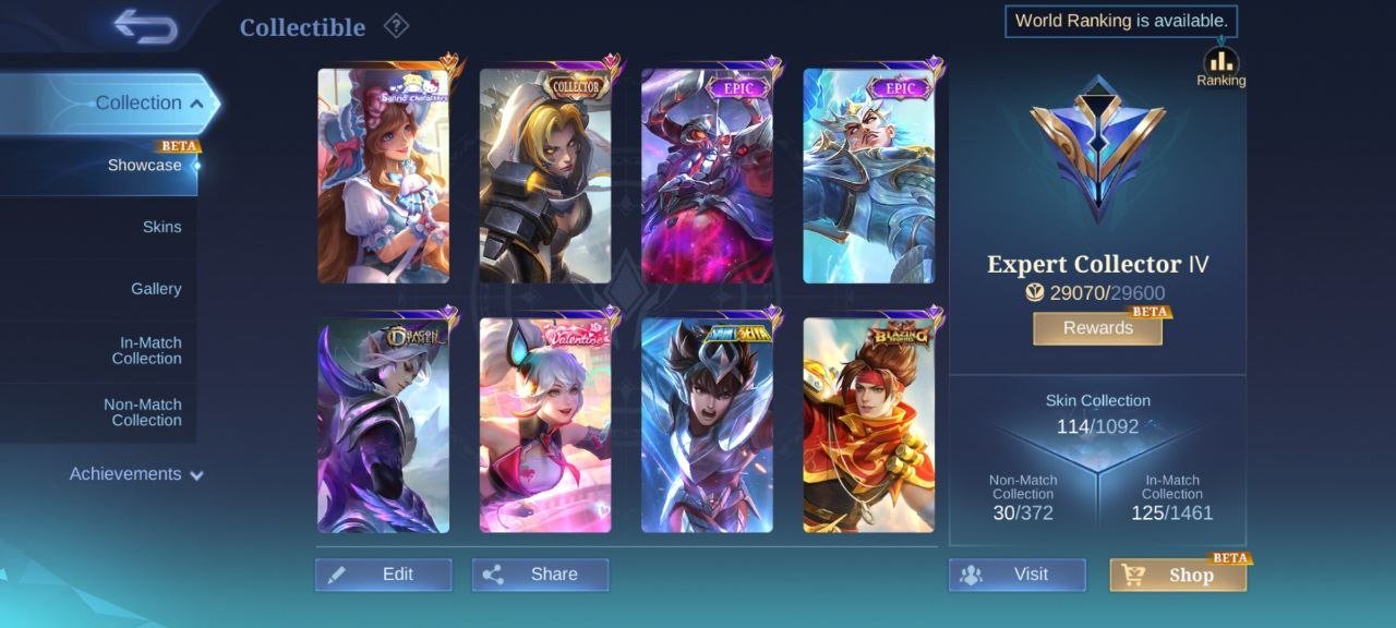 ⚡Fluffy dream floryn⚡collector natalia⚡24 deluxe skins⚡Epic Bane⚡Rafaela⚡Freya⚡Kagura⚡Moskov⚡Roger