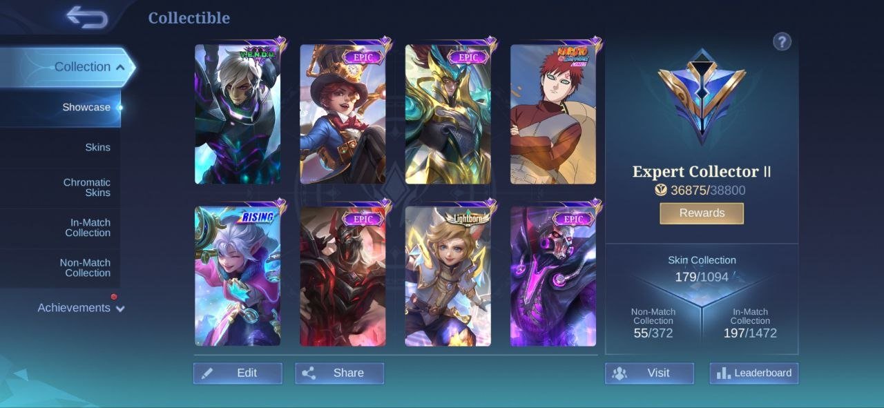 179 Skins➤All Emblem Max➤Many Epic Skins➤Best Cheap Deal➤Instant Deal➤, Sale, Rank: Mythic, Level: 64, Winrate: 49%, Heroes: 91, Skins: 179