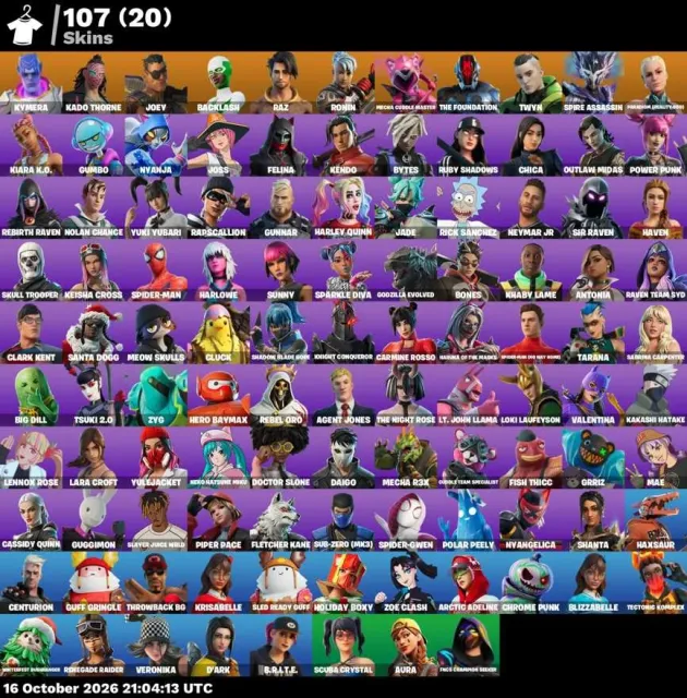 🚀 【FORTNITE】 ✨ Renegade Raider, Skull Trooper, Lara Croft ✨ 107 skins | 1680 lvl | 200 V-Bucks, Sale, skins 107