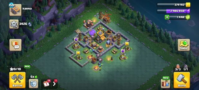 🟥⬛🛑TH 15🛑⚫Hero levels: K84/Q87/MP60/W60/RC30/DD4🛑⚫Gems: 1448🛑⚫Linked to Gmail🛑⬛🟥, 15 TH Native Village, 9 TH Builder