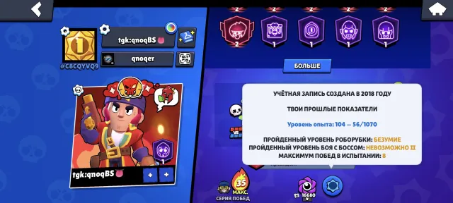 Old account in Brawl Stars 2018 year many exclusive pins and skins, 52677 trophies, 100 brawlers, 31 primes