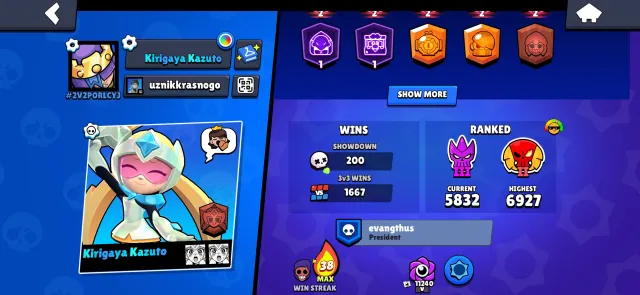 Queen Archer Penny | 22 11 power || Legendary League | Princess Pin yawn, 15000 trophies, 70 brawlers, 15 primes