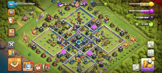Town Hall 13, half-maxed, with 12K gems., 13 TH Родной Деревни, 8 TH Строителя