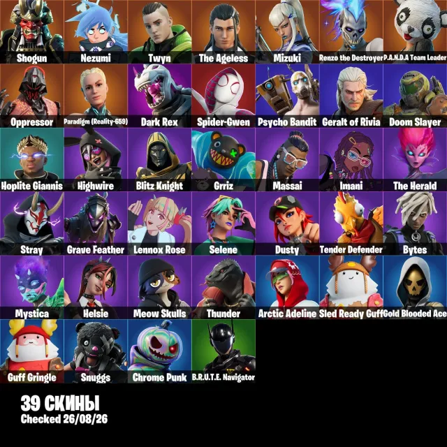 🌊👤Аккаунт- 39 Скина👤💦👾Psycho Bandit👾💪P.A.N.D.A Team Leader💪🌀Oppressor🌀👤Snuggs👤📧Смена почта📧, Продажа, скины 39