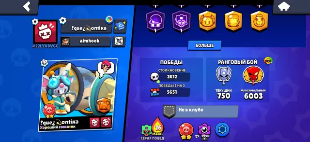 Duelist Colt💫 Trader Gale 🌸 Maleficent💫 Paladin Volt🌸 Ronin Navi💫 Goldhand Belle, 47552 trophies, 104 brawlers