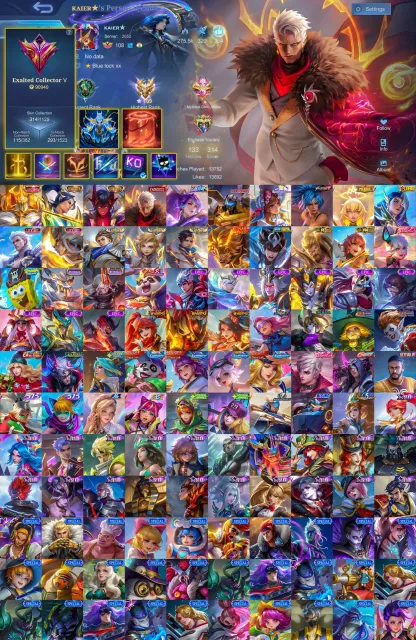 🔥 Legendary Johnson, Collector Zilong Darius, Exorcist Chong, Transformer Roger, Allstar Hanabi, Sale, Rank: Mythical Immortal, Level: 108, Winrate: 51%, Heroes: 133, Skins: 314