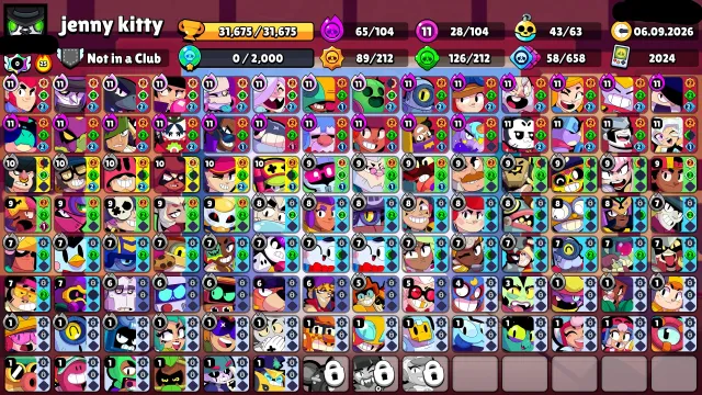 🏆31000🏆💵6 BP+💵⚔️28x11 POWER⚔️🔥43 BUFFY🔥🎀300+ SKINS🎀🌊SQUIDWORTIS🌊🩸PLAGUE DOCTOR CROW🩸, 31675 trophies, 104 brawlers, 10 primes