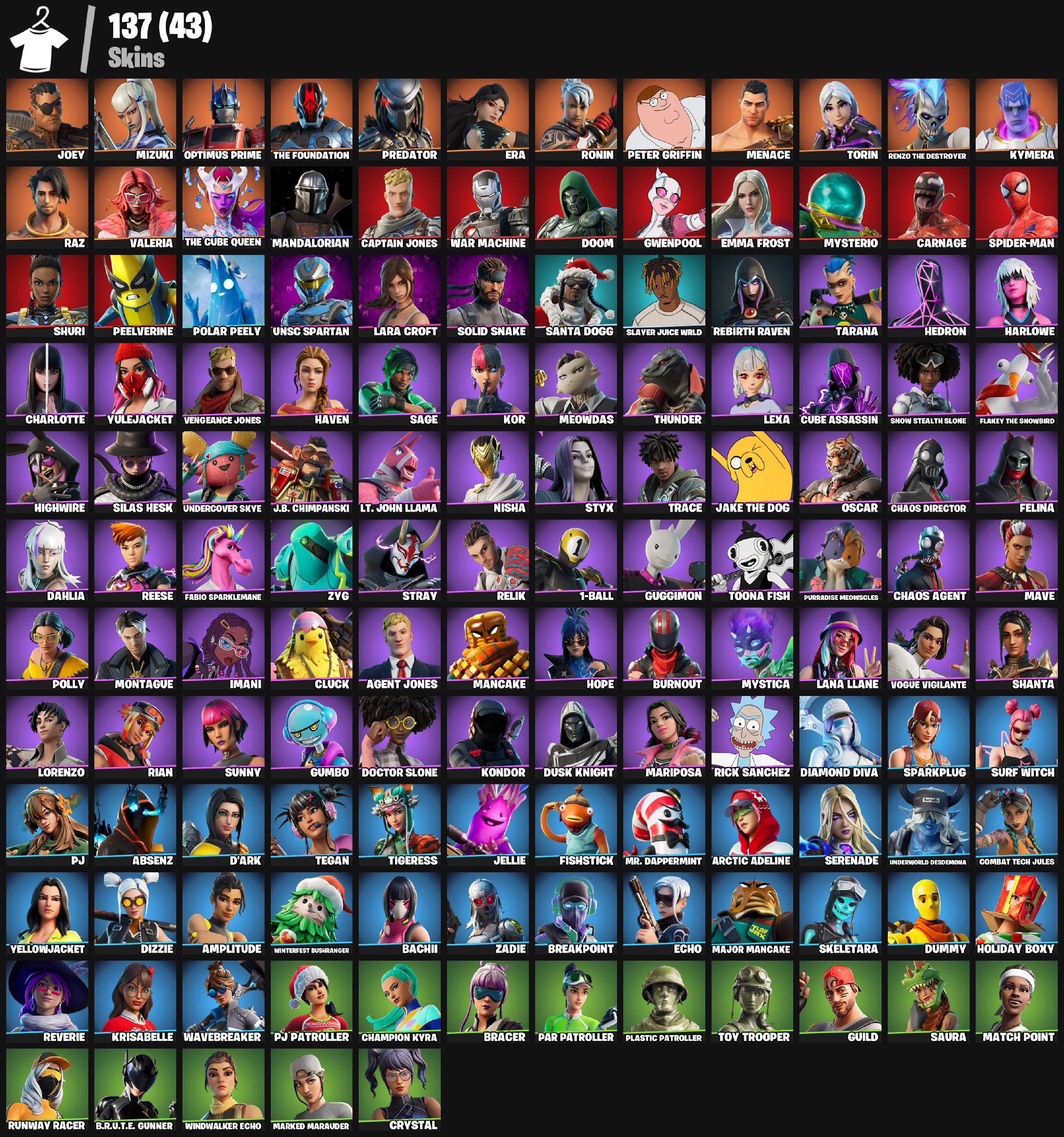 🎮 PREDATOR // THE FOUNDATION / OPTIMUS PRIME / PETER GRIFFIN // 137 SKINS // PC-XBOX-PSN 🎮, Sale, skins 137