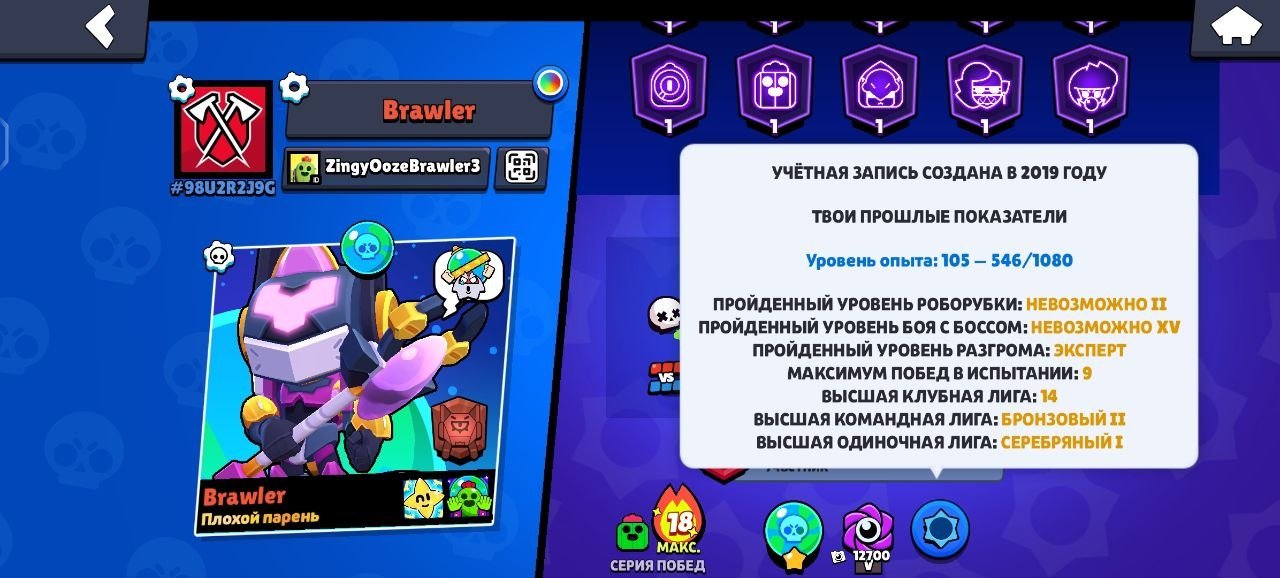 44k🏆 103 characters, 49 11 strength, 43 hyper, old skins, 19 primes, trophies 40000, brawlers 101