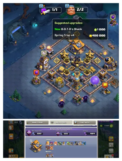 Th 18➤6 герой макс➤10 эпик макс➤8080 самоцветов➤1802 медали CWL➤Новый под 10к ранг➤BH 100% Макс➤Смена почты➤, 18 TH Родной Деревни, 10 TH Строителя