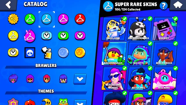 107609 Trophies|106 Brawlers|34 Max Level,30 Hypercharge|400 Skins-11 Hyper,9 Legendary,25 Mythic, 107609 trophies, 106 brawlers, 85 primes