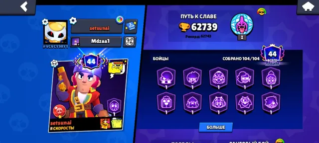 hfhdhdhdhsidkdkcjxijx6743883k, trophies 62739, brawlers 104, primes 44