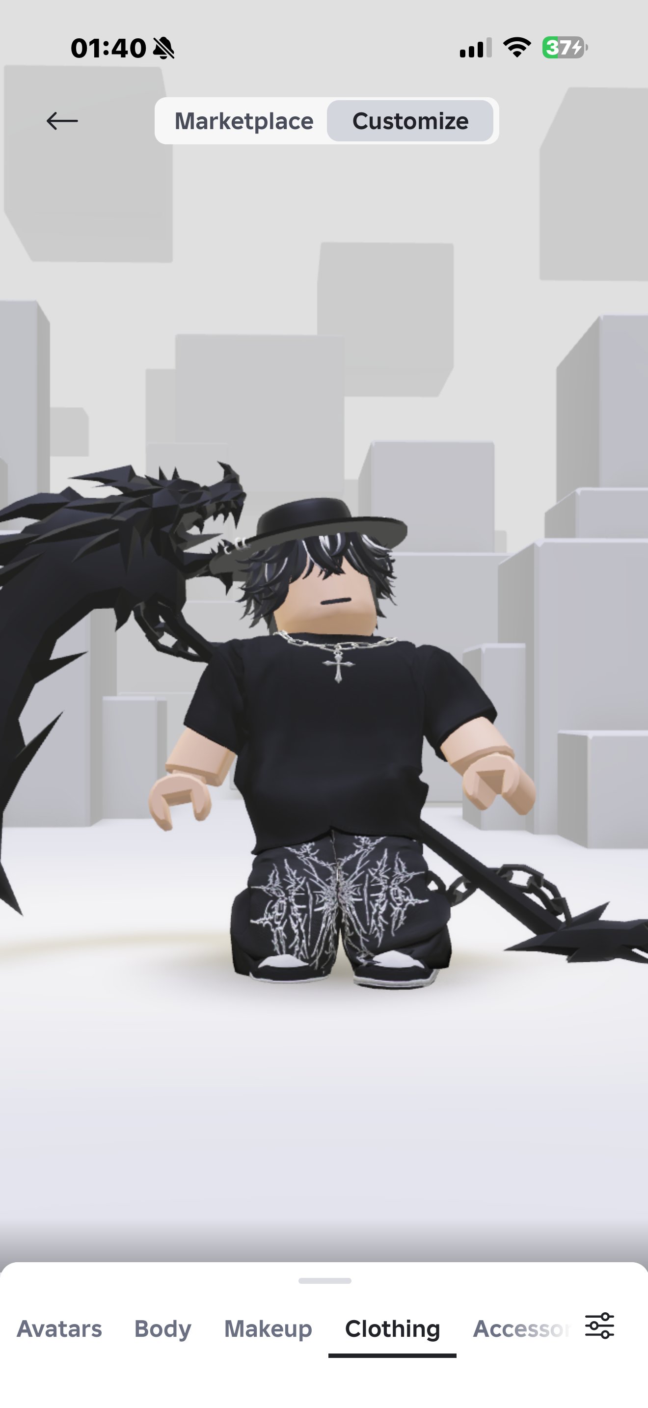account with beautiful skin cost 1500 robux, Sale, Voice chat: No