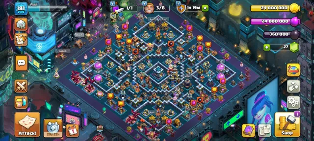 🏆 TH13 🏆 4 paid backgrounds 🏆 16 types of gear (12 — max level 18) 🏆 Titan League 🏆, 13 TH Home Village, 9 TH Builder Base