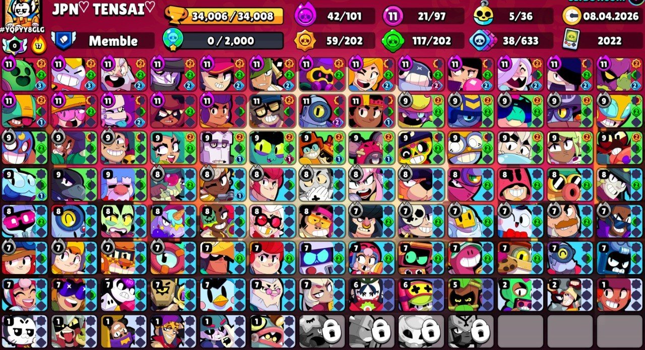 💢AUTO DELIVERY💢FAT ACC 2022🔥CORSAIR COLT😈110 GEMS🧨ROBOMIKE🎯MANY SKINS🩸EL SPONGE📛21 11 STRENGTH, trophies 34006, brawlers 97, primes 1