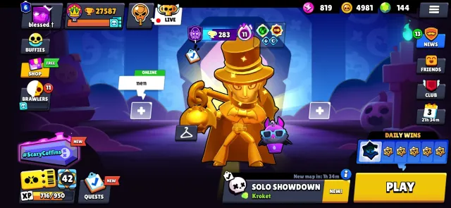 SELLING OLD account suitable for both main and beginners 🔥🔥, 27581 trophies, 81 brawlers, 6 primes