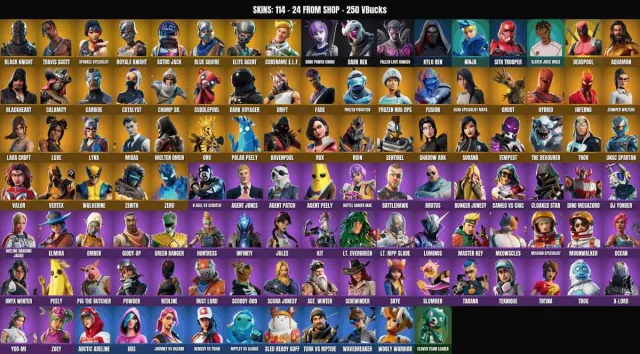 [PC/PSN] 114 skins🔥Black Knight🔥Travis Scott🔥"Tesla's Legacy"🔥Defeat Recognition🔥Astro Jack🔥Blue, Sale, skins 114