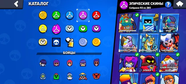 Selling account in Brawl, 64000 trophies, 104 brawlers, 35 primes