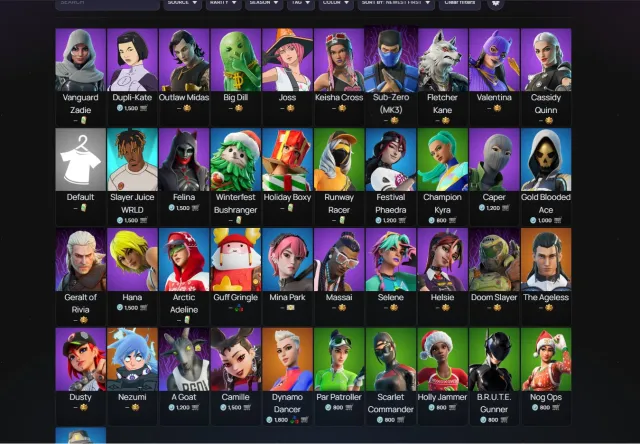 Excellent account with re-linked email, 41 skins, 57 emotes, 88 pickaxes, and 76 gliders., Sale, skins 41