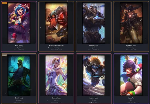 EUW / Элементалист Люкс, Эзреаль Импульсный Огонь, Ковбой Сенна, Зомби Брэнд. 47 эпиков, Продажа, уровень 143, чемпионы 136, скины 125, Нет ранга
