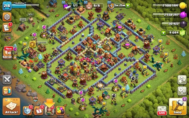 16 TH 99% фулл | 218 LVL | 83/89/70/64/40 | 9 к гемов + топ экипа, 16 TH Родной Деревни, 10 TH Строителя