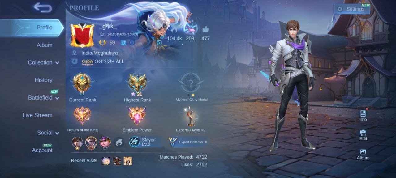 🔥 Lucky Deal! Mythic Account🌟 Level 59! 99 Heroes and 167 Unique Skins! ✨
