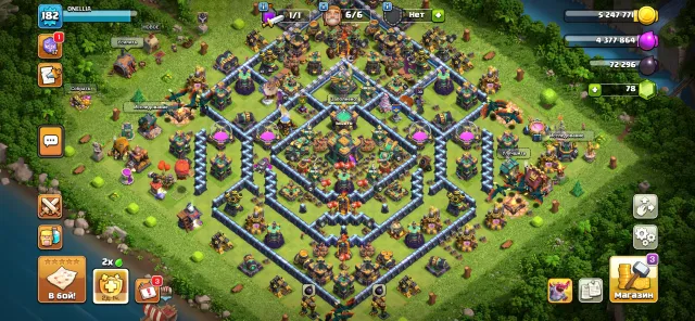 💜🖤Good TH14 account💜🖤 full defense, skins, bought gold pass, TH14 Native Village