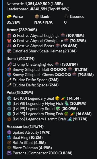 💎HYPIXEL SKYBLOCK PROFILE💎⭐1.35B NETWORTH ⭐🔺SALE 67%🔺 THE CHEAPEST PRICE ❤, Sale