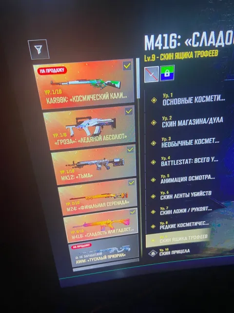 M416 sweetness or nastiness, old skin )), m24 final serenade, mk12 darkness, thunderstorm ice, Yes BATTLEGROUNDS Plus