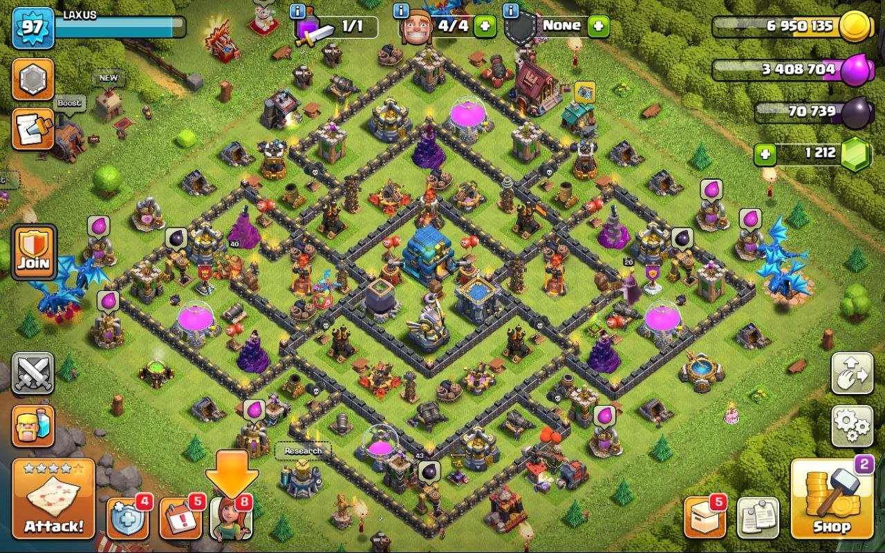 18 тх | 216 LVL | 96/97/63/66/43/9 | 1 к гемов + 1,9 к лвк + фулл снаряга | описание👇, 18 TH Main Village, 10 TH Builder
