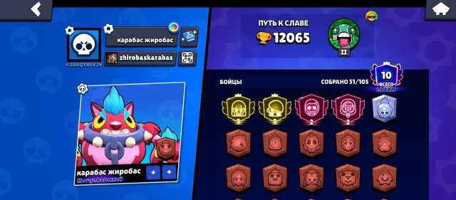Brawl Stars account, 2 THIRD PRIMES, and 2500 trophies Brock, 12065 trophies, 51 brawlers, 10 primes