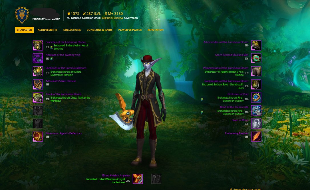 ⋆˙⟡ Night Elf Druid 90 ILVL 287 | 5 Set | Herbalism & Mining |, 90 level, Night Elf, Druid