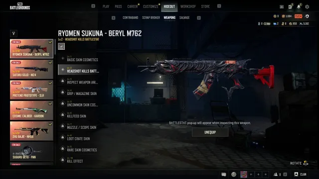 Аккаунт с 5 прокачиваемыми скинами (M416/Kar98k/M24/Beryl M762/SLR), Есть BATTLEGROUNDS Plus