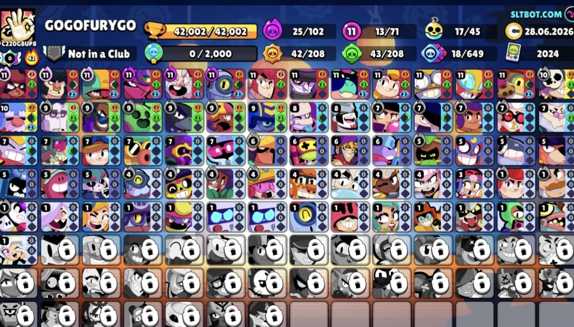 🏆42002🏆🔮MONARCH RICO🔮💿GODZILLA BAZZ + VOLT LITER💿☎️LEON MECHA☎️🏅TOP LEVEL UP🏅, trophies 42002, brawlers 71, primes 22