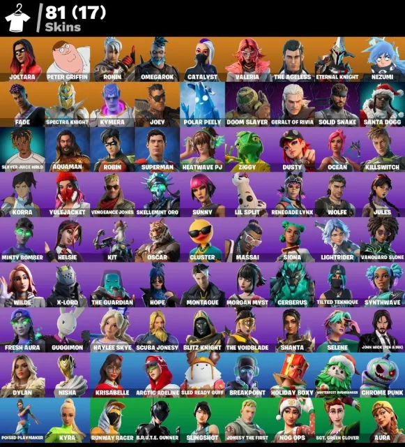 [ PC ] 🔥 Обліковий запис Fortnite | LVL 2141 | 81 скин | Joltara • Peter Griffin • Omegarok | Повний доступ ✅, Продаж, скини 81