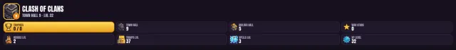 9 ТХ 🏆 964 кубков 🎮 5 БХ 💠 2 ур. героев 💎 37 ур. войск, 9 TH Родной Деревни
