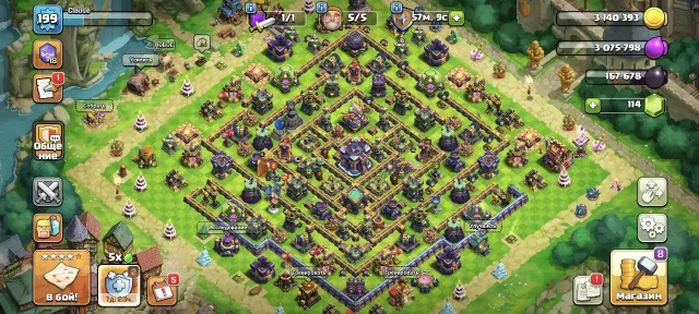 🟨🔥【 TH 15 】⚡ 199 LVL ⚡💎 10 EPIC ITEMS + SKINS + DECORATIONS💎【HEROES - 77/83/52/30/2】⚡RELINK⚡🟨🔥, 15 TH Home Village, 9 TH Builder Base