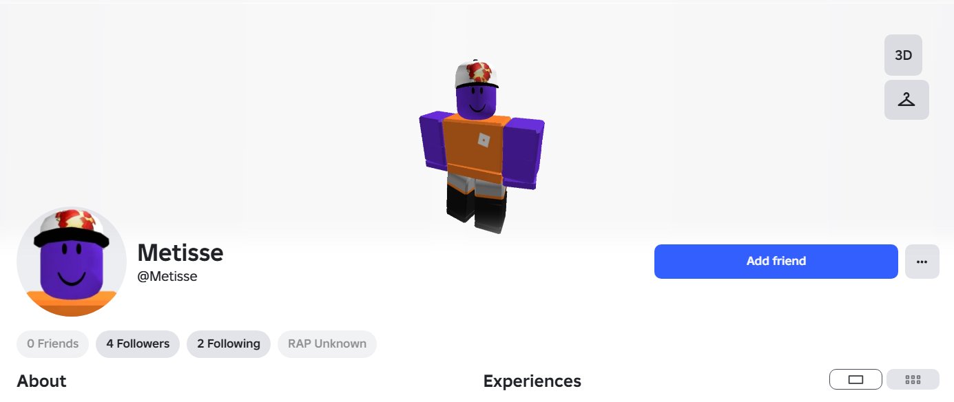 ✅2014 account |💎NameSnipe💎|💫Metisse💫|✨Offsale Bloxxer Cap✨| not verified✅, Sale, Voice chat: No