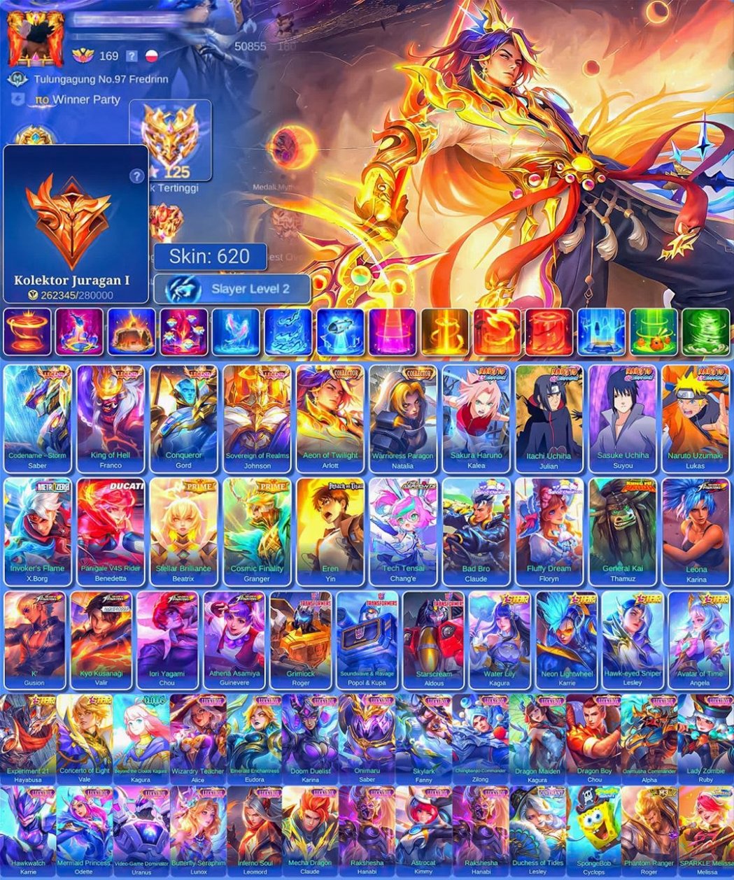 🔥4 LEG🔥💎NARUTO (5)💎⭐️COLLECTOR ARLOTT⭐️💠ART YIN-KOF-METRO X-KUNG FU TAMOUZ-SANIRO KALUD💠, Sale, Rank: Epic, Level: 169, Winrate: 50%, Heroes: 132, Skins: 620
